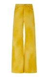 Ganni Shiloh High-rise Wide-leg Jeans In Yellow