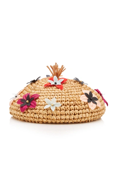 Gigi Burris Exclusive Coco Embellished Straw Beret In Neutral