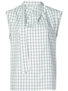 TIBI ELLIOT CHECKED TOP