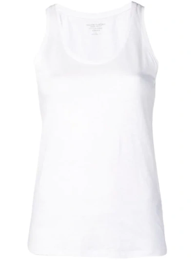 Majestic Basic Soft Touch Scoop-neck Tank In Blanc