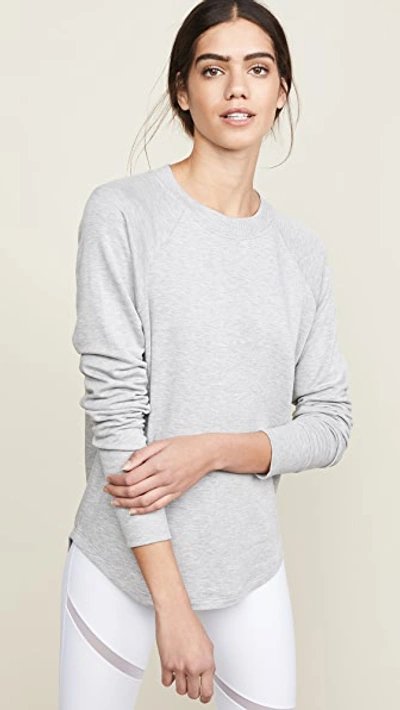 Splits59 Warm Up Curved Hem Sweatshirt In Heather Grey