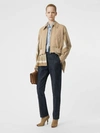 BURBERRY Monogram Print Silk Detail Cotton Gabardine Jacket