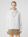 BURBERRY Chain Detail Cotton Oversized Hoodie