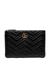 Gucci Black Quilted Leather Clutch Bag In 1000 Black/black