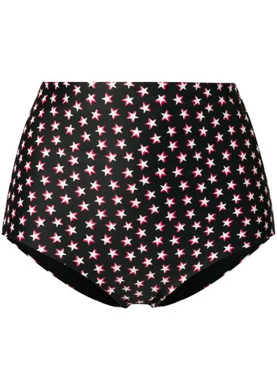 Saint Laurent Printed High-rise Bikini Bottoms In Black