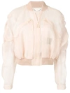 FENDI CROPPED MESH BOMBER JACKET