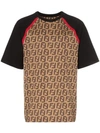 FENDI FF LOGO PRINT COTTON T-SHIRT