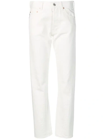 Balenciaga Twisted Seam Straight-leg Cotton Jeans In White