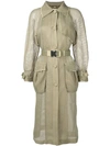 FENDI PERFORATED BELTED TRENCH COAT