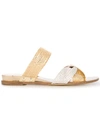 Casadei Braided Strap Flat Sandals In Gold