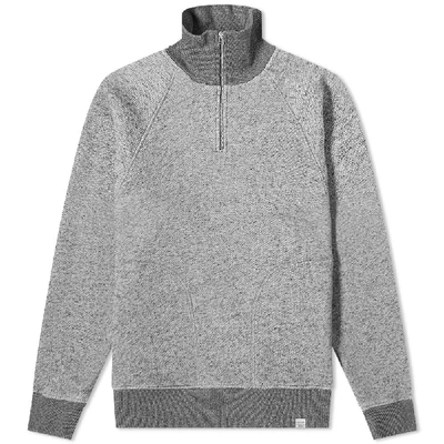 Norse Projects Alfred French Terry 1/4 Zip Sweat In Grey