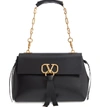 VALENTINO GARAVANI MEDIUM VEE RING LEATHER SHOULDER BAG,RW0B0E13SEB