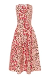 CAROLINA HERRERA Leopard-Print Cotton-Blend Midi Dress,713740