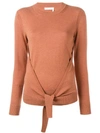 SEE BY CHLOÉ SEE BY CHLOÉ TIE-FRONT JUMPER - 棕色