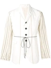 Ann Demeulemeester Lightweight Blazer With Stripes In Neutrals