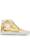 Saint Laurent 20mm Bedford Coated Canvas Hi Sneakers In Gold