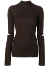 HELMUT LANG slash ribbed knit sweater