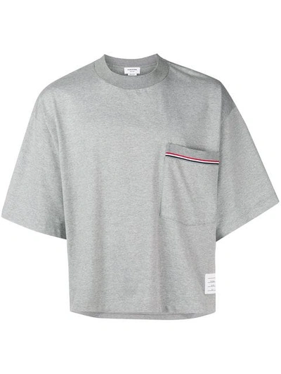 Thom Browne Oversized Jersey Pocket Tee In 055 Lightgr