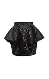 ALEXANDRE VAUTHIER SEQUIN-EMBELLISHED RUFFLED MINI SKIRT,741479