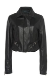 GIAMBATTISTA VALLI BUCKLE-TRIMMED LEATHER JACKET,742145