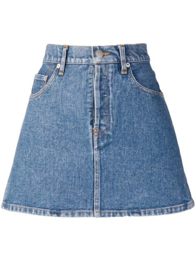 Simon Miller Mini Denim Skirt In Blue