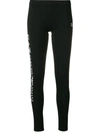 Ea7 Logo Leg-print Leggings In Black,white