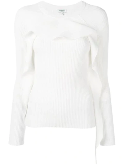 Kenzo Ruffled Knit Sweater - 白色 In White