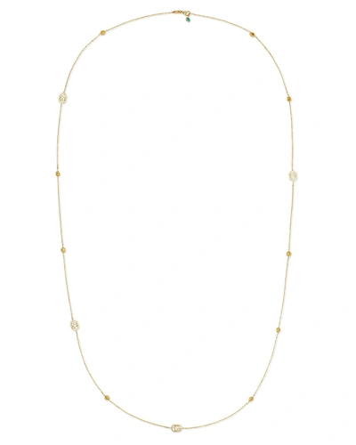 Gucci Running G Topaz Station Necklace In 18k Yellow Gold, 36" In Topaz , Yellow, Gold