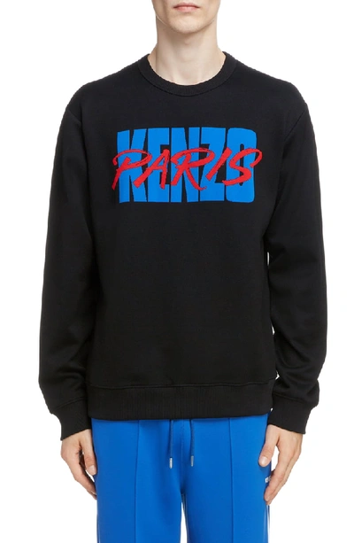 Kenzo Akira Logo Print Sweatshirt In Black