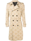 VALENTINO DOUBLE-BREASTED LOGO PRINT TRENCH COAT