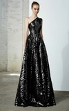 ALEX PERRY JASPER-SEQUIN REPTILE ONE SHOULDER GOWN,AP19FGD593-1