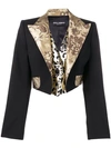 Dolce & Gabbana Black Jacquard Vest Blazer Coat Wool Jacket In Black