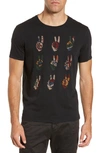 John Varvatos Peace Hand T-shirt In Black
