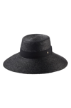 HELEN KAMINSKI WIDE BRIM RAFFIA HAT - BLACK,ARMADA