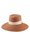 HELEN KAMINSKI WIDE BRIM RAFFIA HAT - BROWN,ARMADA