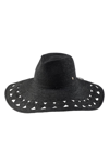 Helen Kaminski Raffia Floppy Hat In Charcoal