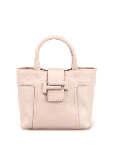 Tod's Double T Leather Mini Cross Body Bag In Light Pink
