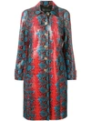 VERSACE PYTHON PRINTED LEATHER COAT