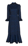 ANDREW GN EMBROIDERED SILK CREPE DRESS,741640