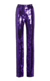 PACO RABANNE HIGH-WAISTED SEQUIN-EMBELLISHED TROUSERS,742615