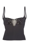 PACO RABANNE EMBROIDERED SATIN TANK TOP,742652