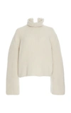 LOEWE PEARL-EMBELLISHED CROPPED CASHMERE SWEATER,742782