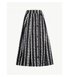 MAJE Floral-print pleated stretch-cotton skirt