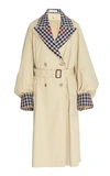 JW ANDERSON PLAID CONTRAST COTTON TRENCH COAT,739426