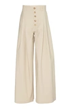 JW ANDERSON HIGH-RISE WIDE-LEG COTTON PLEATED TROUSERS,739428