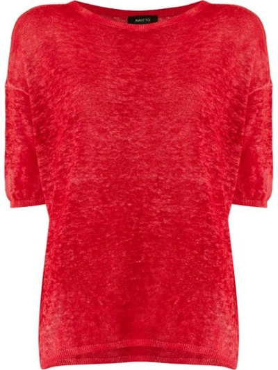 Avant Toi Melograno Knitted Top - 红色 In Red