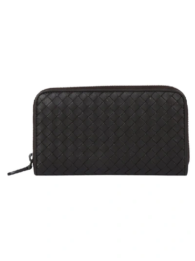 Bottega Veneta Intrecciato Leather Continental Wallet In Black