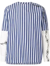 SACAI PATCHWORK STRIPED ZIPPED SHIRT