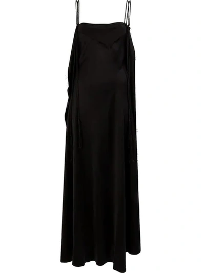 Aganovich Long Asymmetric Dress In Black