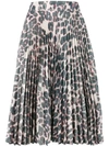 CALVIN KLEIN 205W39NYC PLEATED LEOPARD SKIRT